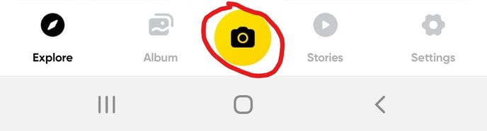Insta360 app yellow camera button