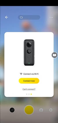 Insta360 app connect now button
